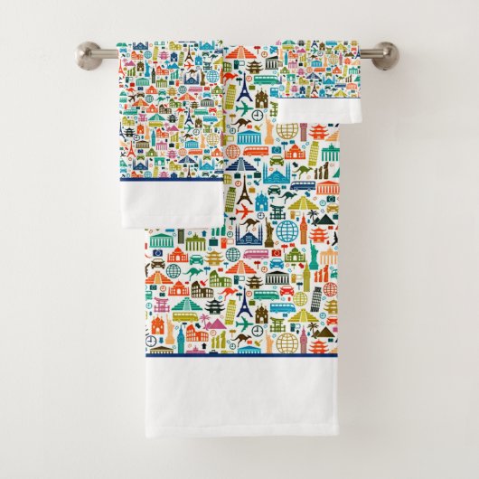 ensemble de serviettes de bain voyage autour du mo (En situation)