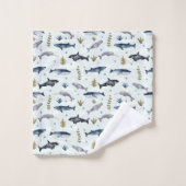 Ensemble de serviettes de bain Watercolor Whales m (Gant de toilette)