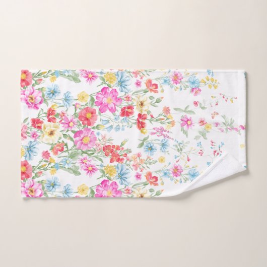 Ensemble de serviettes de bains à fleurs de printe (Serviette à main)