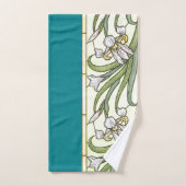 Ensemble de serviettes de bains aux fleurs d'Iris  (Serviette à main)