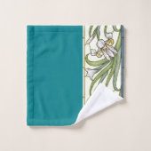 Ensemble de serviettes de bains aux fleurs d'Iris  (Gant de toilette)