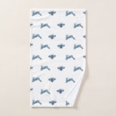 Ensemble de serviettes de bains Bleu Blanc Bunny B (Serviette à main)