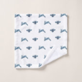 Ensemble de serviettes de bains Bleu Blanc Bunny B (Gant de toilette)