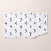 Ensemble de serviettes de bains Bleu Blanc Bunny B (Serviette à main)