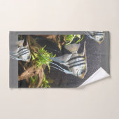 Ensemble de serviettes de bains de poisson à rayur (Serviette à main)