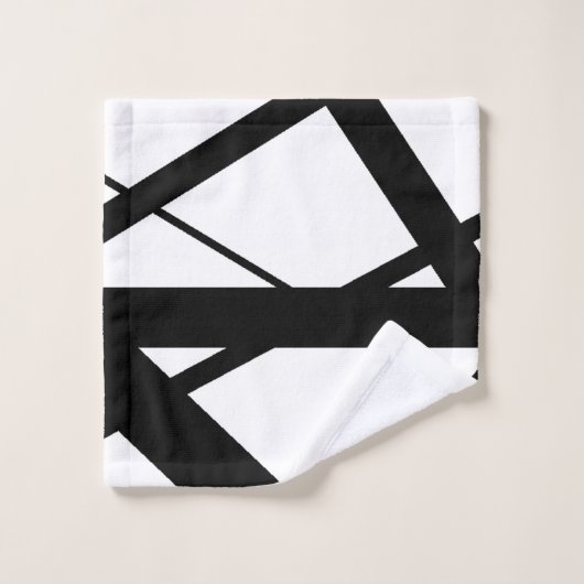 Ensemble de serviettes de bains géométriques noir (Gant de toilette)