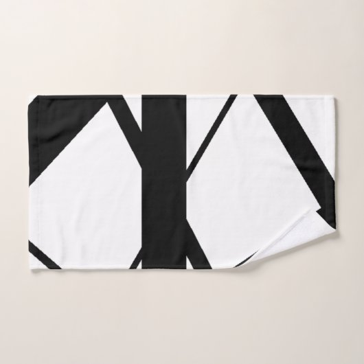 Ensemble de serviettes de bains géométriques noir (Serviette à main)