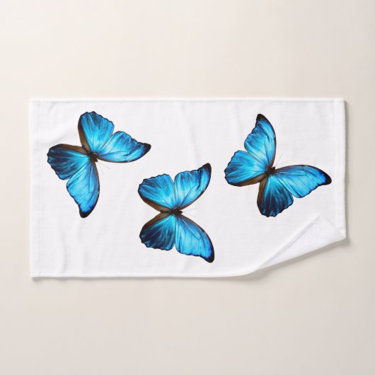 Ensemble de serviettes de bains - Papillon bleu Mo (Serviette à main)