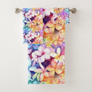 Ensemble de serviettes de bains Rainbow Plumeria H