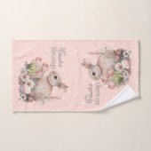 Ensemble de serviettes de bienvenue de lapin de Pâ (Serviette à main)