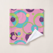 Ensemble de serviettes de cercle rose funky (Gant de toilette)