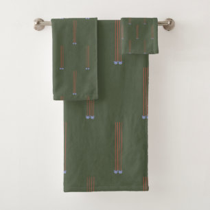 Ensemble de serviettes de chasse vert Comical Chat
