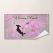 Ensemble de serviettes de dachshund floral lavande (Serviette à main)
