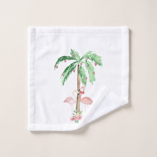 Ensemble de serviettes de Flamant rose Valentines  (Gant de toilette)