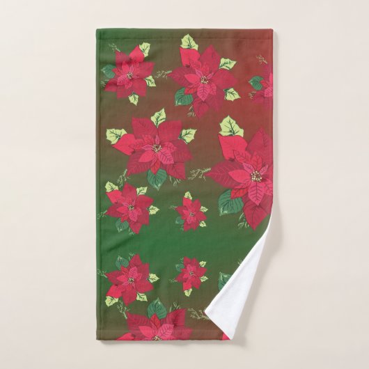 Ensemble de serviettes de fleurs de Noël (Serviette à main)