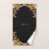 Ensemble de serviettes de fleurs décoratives en or (Serviette à main)