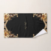 Ensemble de serviettes de fleurs décoratives en or (Serviette à main)