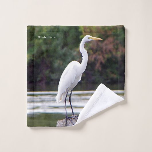 Ensemble de serviettes de grue blanche (Gant de toilette)