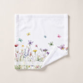 Ensemble de serviettes de la maison de plage fleur (Gant de toilette)