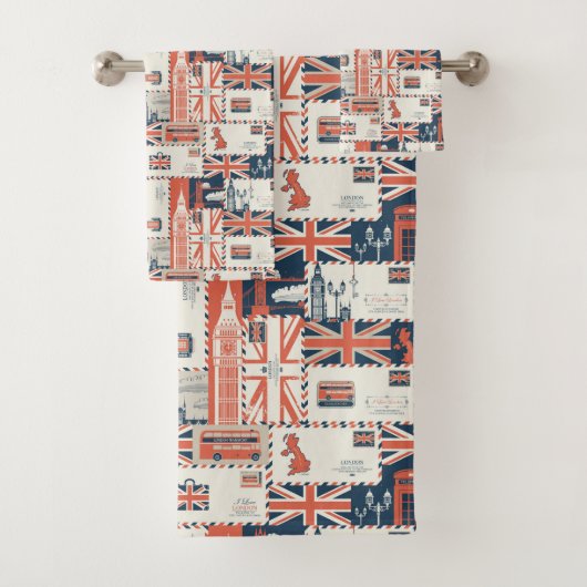 Ensemble de serviettes de la Poste de Londres (En situation)