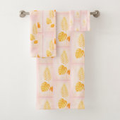 Ensemble de serviettes de luxe Botanique d'or (En situation)