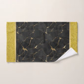 Ensemble de serviettes de luxe noir et or marbré (Serviette à main)