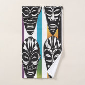 Ensemble de serviettes de masques Tribal Africain (Serviette à main)