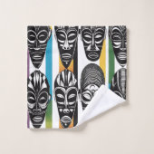 Ensemble de serviettes de masques Tribal Africain (Gant de toilette)