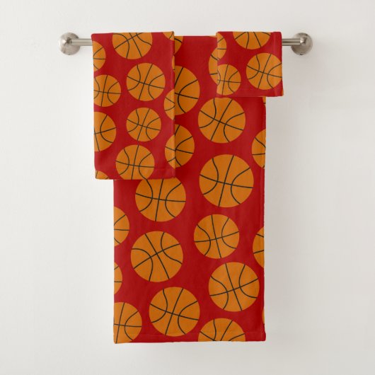 Ensemble de serviettes de motif de sport de basket (En situation)