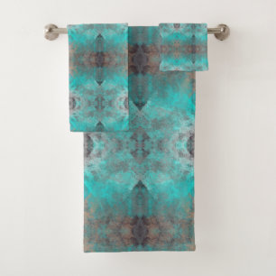 Ensemble de serviettes de Motif géométrique Aqua e