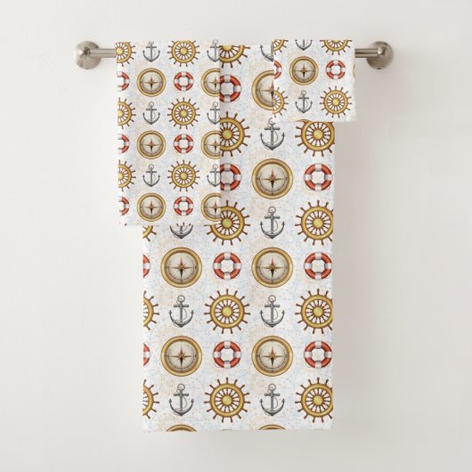 Ensemble de serviettes de Motif nautique (En situation)
