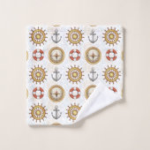 Ensemble de serviettes de Motif nautique (Gant de toilette)