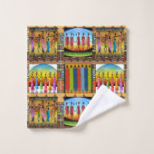 Ensemble de serviettes de motif Tribal Africain (Gant de toilette)