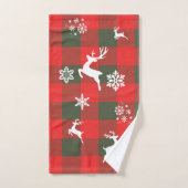 Ensemble de serviettes de Noël à carreaux rustique (Serviette à main)