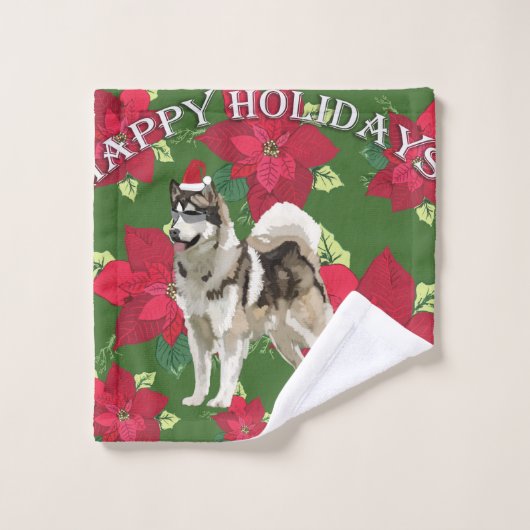 Ensemble de serviettes de Noël Husky (Gant de toilette)
