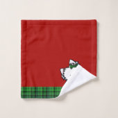 Ensemble de serviettes de Noël KiniArt Westie (Gant de toilette)