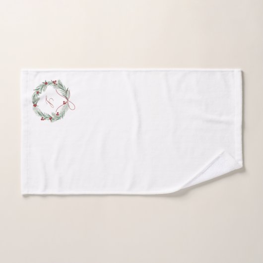 Ensemble de serviettes de Noël Monogramme personna (Serviette à main)