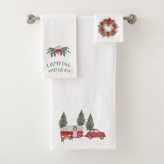 Ensemble de serviettes de Noël pour camping (En situation)