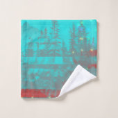 Ensemble de serviettes de Noël Turquoise et Rouge (Gant de toilette)