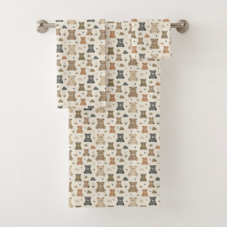 Ensemble de serviettes de nurserie Ourson en crème