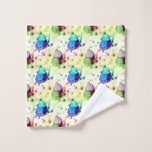 Ensemble de serviettes de papillons d'aquarelle (Gant de toilette)