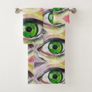 Ensemble de serviettes de peintures oculaires vert