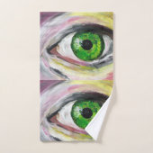 Ensemble de serviettes de peintures oculaires vert (Serviette à main)