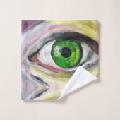 Ensemble de serviettes de peintures oculaires vert (Gant de toilette)