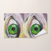 Ensemble de serviettes de peintures oculaires vert (Serviette à main)
