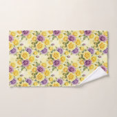 Ensemble de serviettes de roses violettes et jaune (Serviette à main)