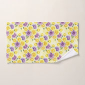 Ensemble de serviettes de roses violettes et jaune (Serviette à main)