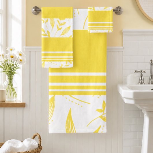 Ensemble de serviettes de salle de bain botaniques