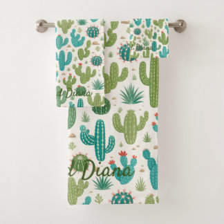 Ensemble de serviettes de salle de bain Cacti