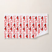 Ensemble de serviettes de salle de bain coeurs rou (Serviette à main)